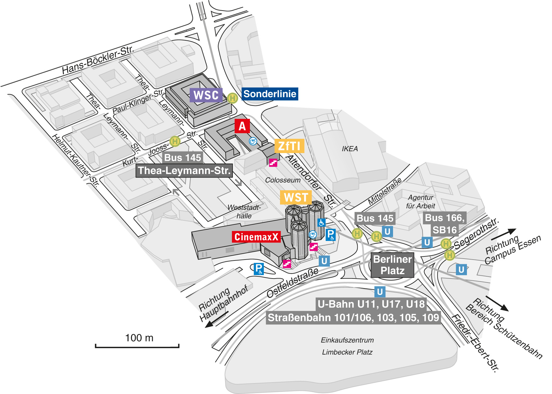 Lageplan Weststadttürme