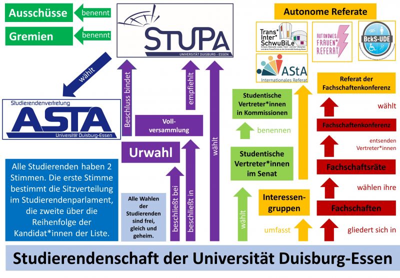Organigramm der verfassten Studierendenschaft