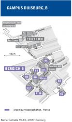 Lageplan Campus Duisburg B- Bereich 